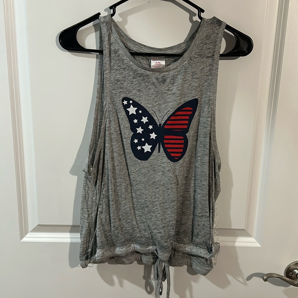 No Boundaries American Flag Butterfly Tank Top